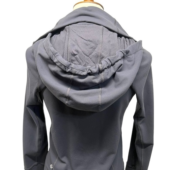 Lululemon Athletica Stride Gray Purple Space Dye Zip Front Hood Athletic Jacket - Picture 7 of 13